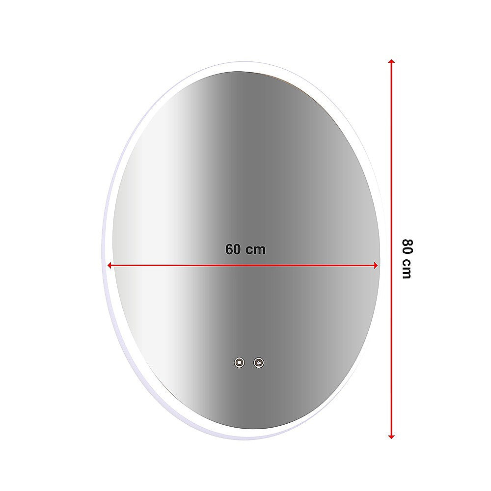 Oval Mirror LED Anti-Fog Illuminated Bathroom Living Room 12
