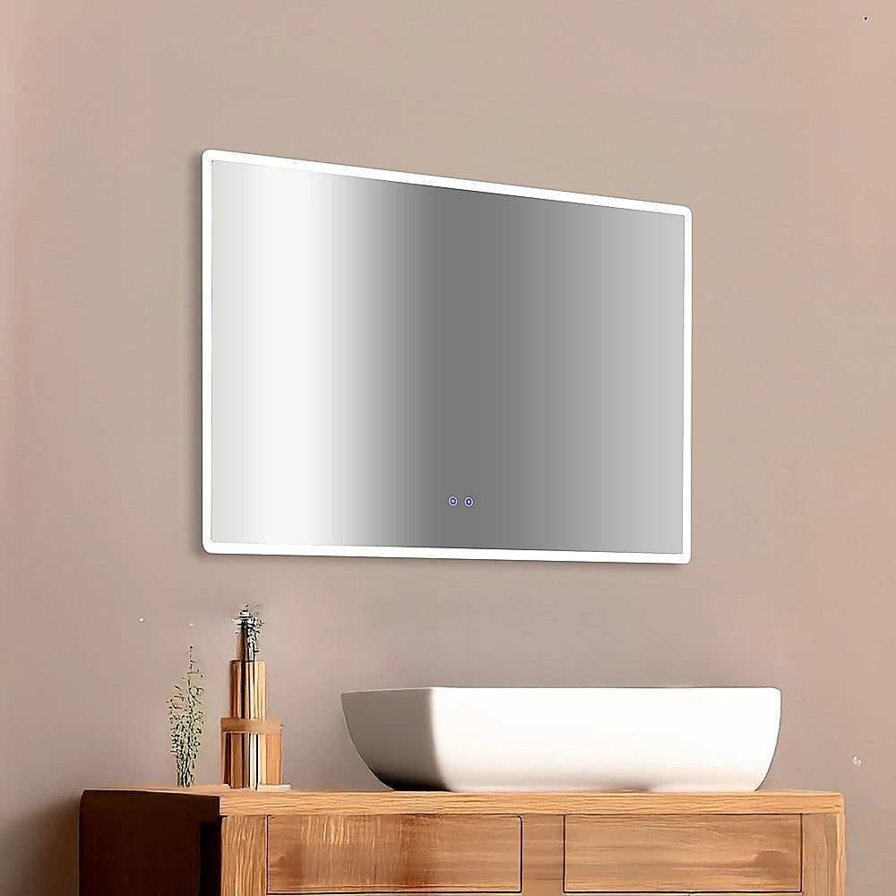 Rectangular Mirror LED Anti-Fog Illuminated Bathroom Living Room - 120x80cm 6