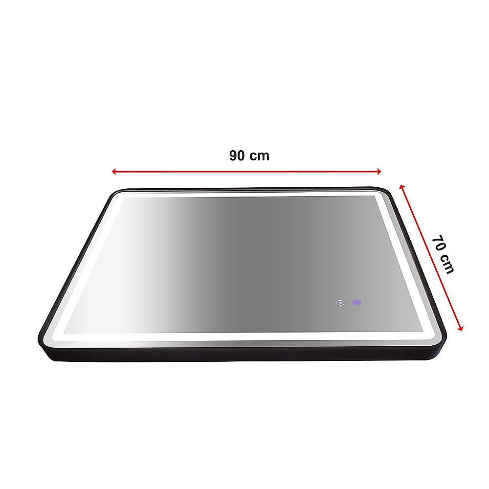 Rectangular Mirror LED Anti-Fog Illuminated Bathroom Living Room - 90x70cm 12