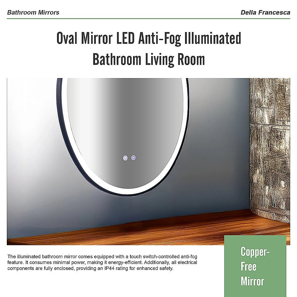 Oval Mirror LED Anti-Fog Illuminated Bathroom Living Room 9