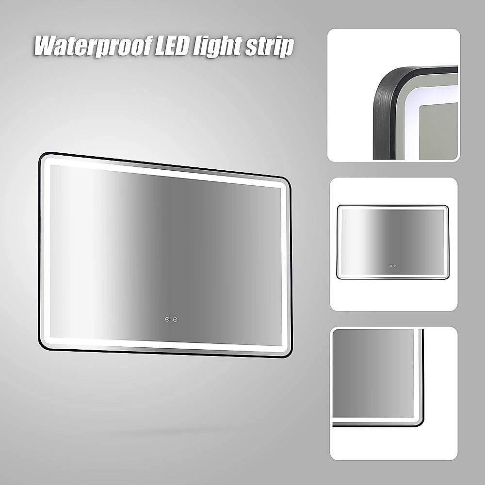 Rectangular Mirror LED Anti-Fog Illuminated Bathroom Living Room 8