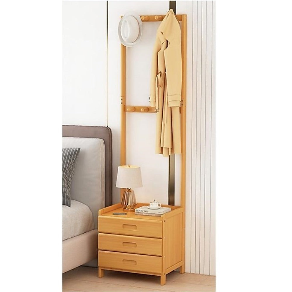 42x165cm Wooden Hall Stand Modern Style Minimalist Home Floor Coat Rack with Drawer 3