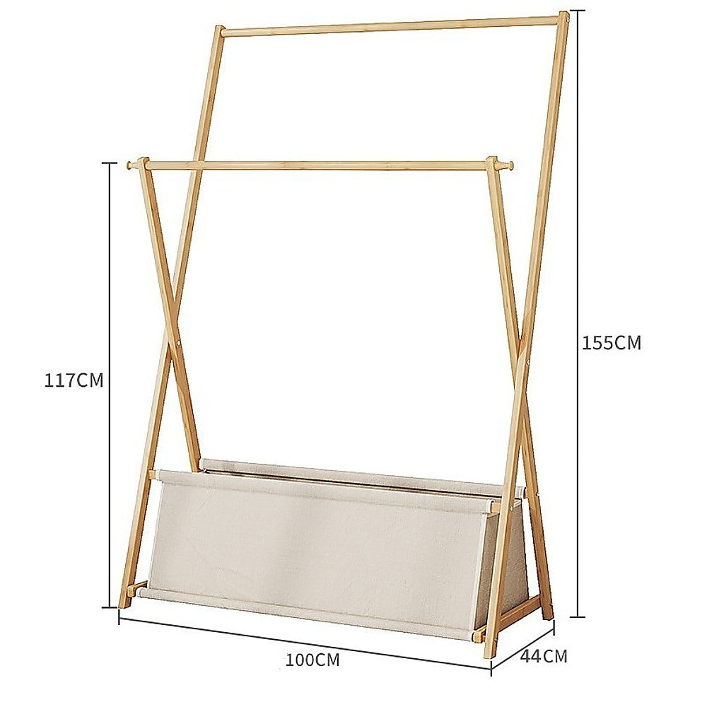 100x155cm Clothes Rail Rack Rack Garment Rack Freestanding Hanger Bedroom Clothing Rack With Lower Storage Shelf 3