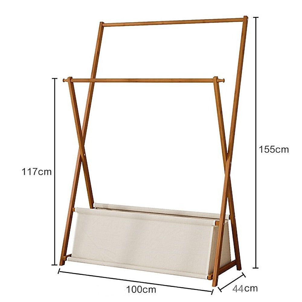 100x155cm Clothes Rail Rack Rack Garment Rack Freestanding Hanger Bedroom Clothing Rack With Lower Storage Shelf 3