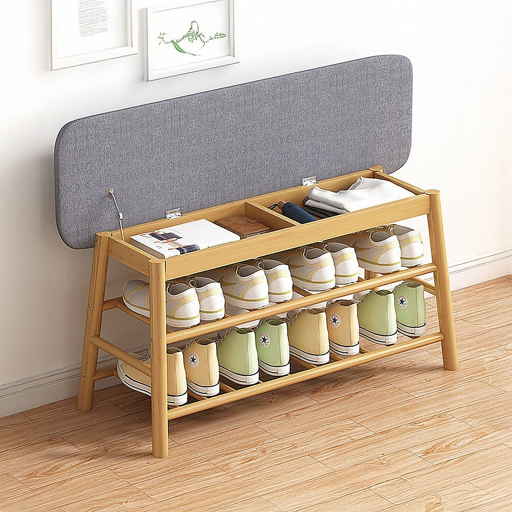 Shoe Stool Storage Rack Cabinet Multifunctional Space Saving 9