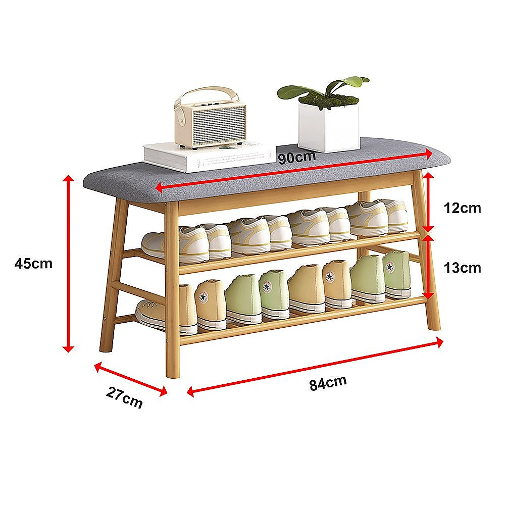 Shoe Stool Storage Rack Cabinet Multifunctional Space Saving 14