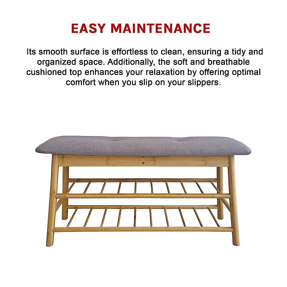 Shoe Stool Storage Rack Cabinet Multifunctional Space Saving 15