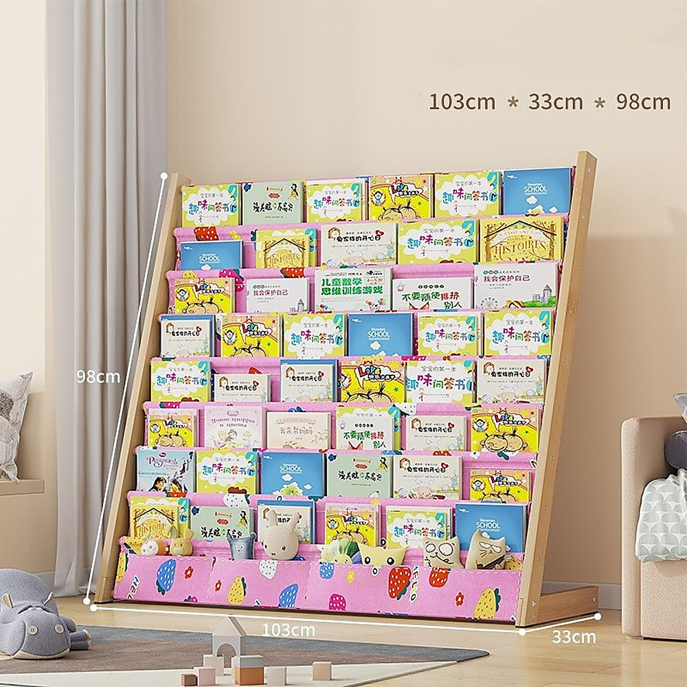 Children's Bookshelf Bookcase Magazine Rack Home Storage 10