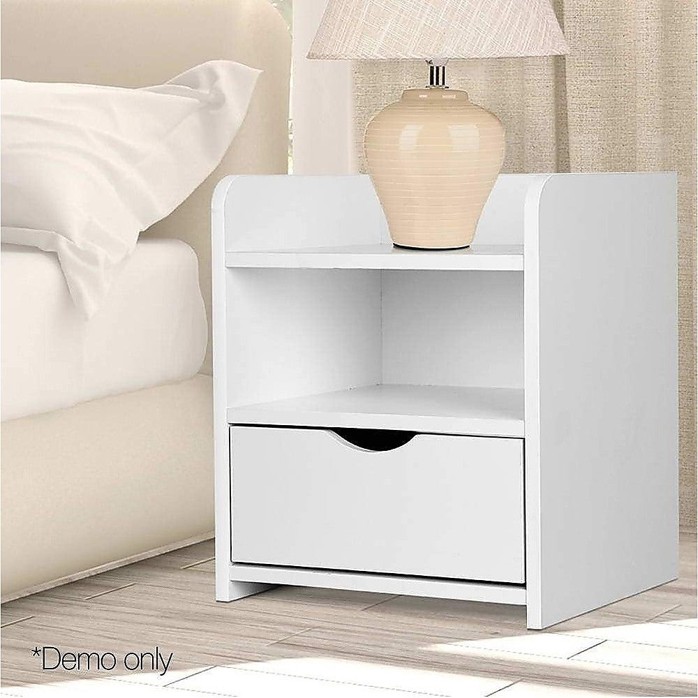 Bedside Table Side Nightstand Storage Drawer Shelf Bedroom Unit 4