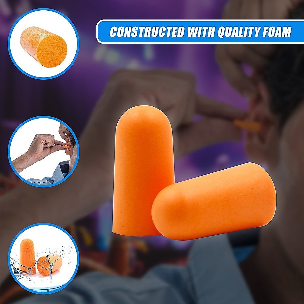 Foam Ear Plugs Disposable 200 Pairs Noise Cancelling Plane Sleep Snoring 8