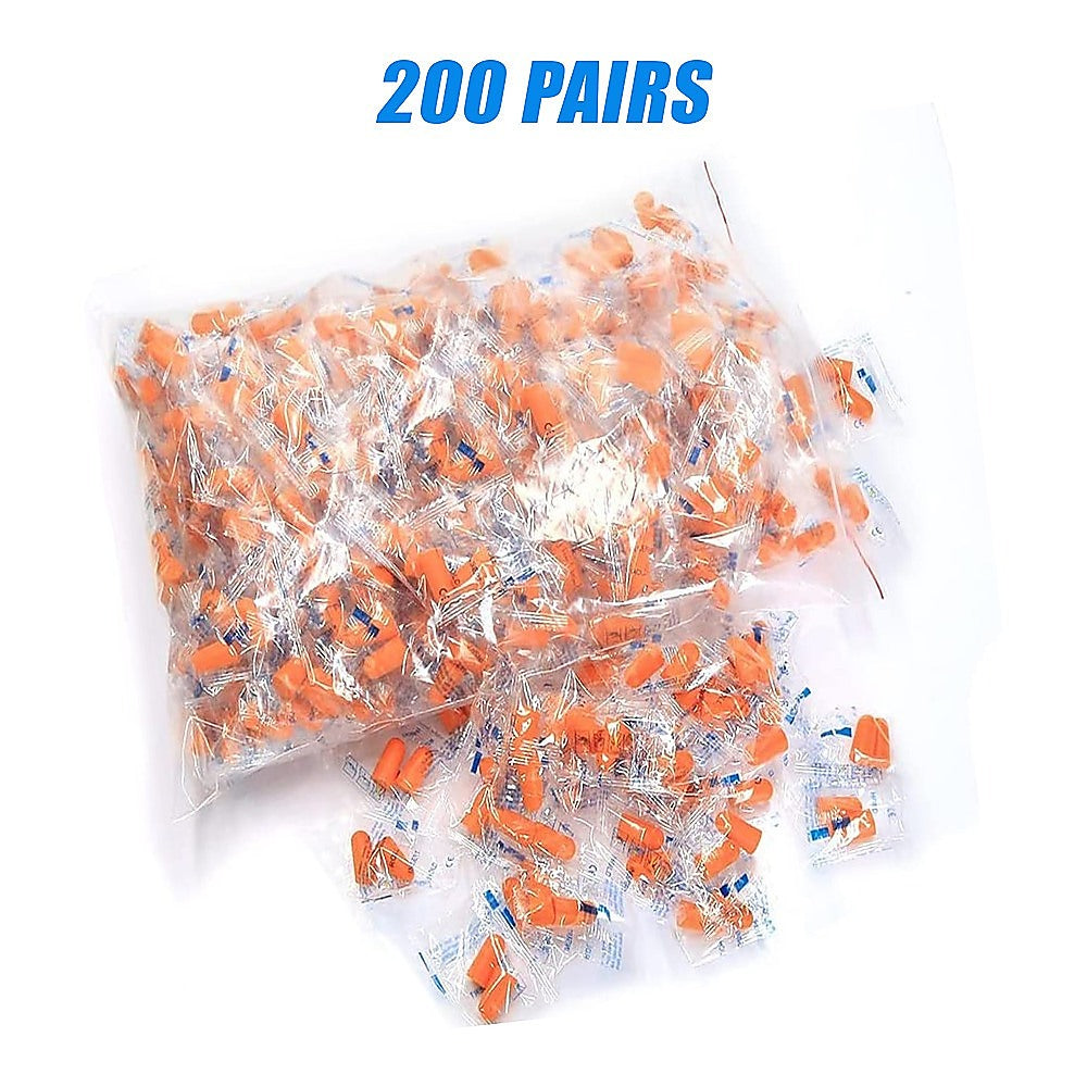Foam Ear Plugs Disposable 200 Pairs Noise Cancelling Plane Sleep Snoring 12