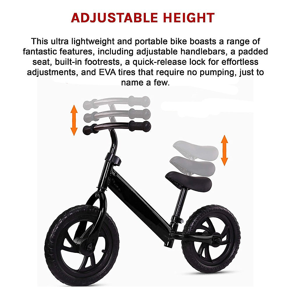 Kids Balance Bike Ride On Toys Push Bicycle Wheels 12