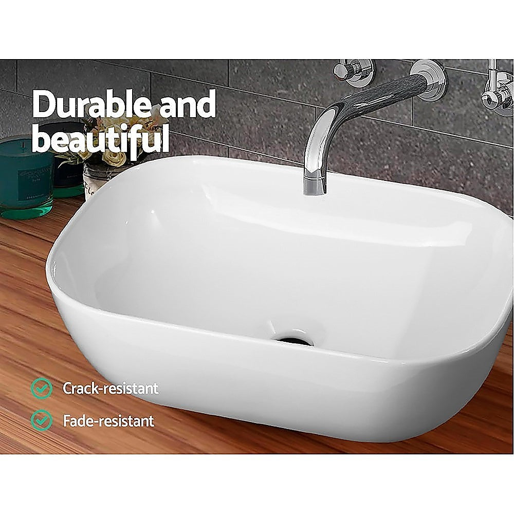 Ceramic Bathroom Basin Vanity Sink Oval Above Counter Top Mount Bowl 3