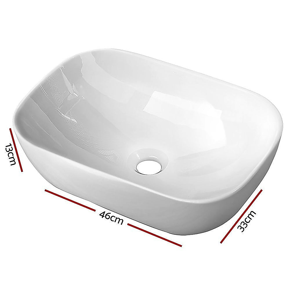 Ceramic Bathroom Basin Vanity Sink Oval Above Counter Top Mount Bowl 5
