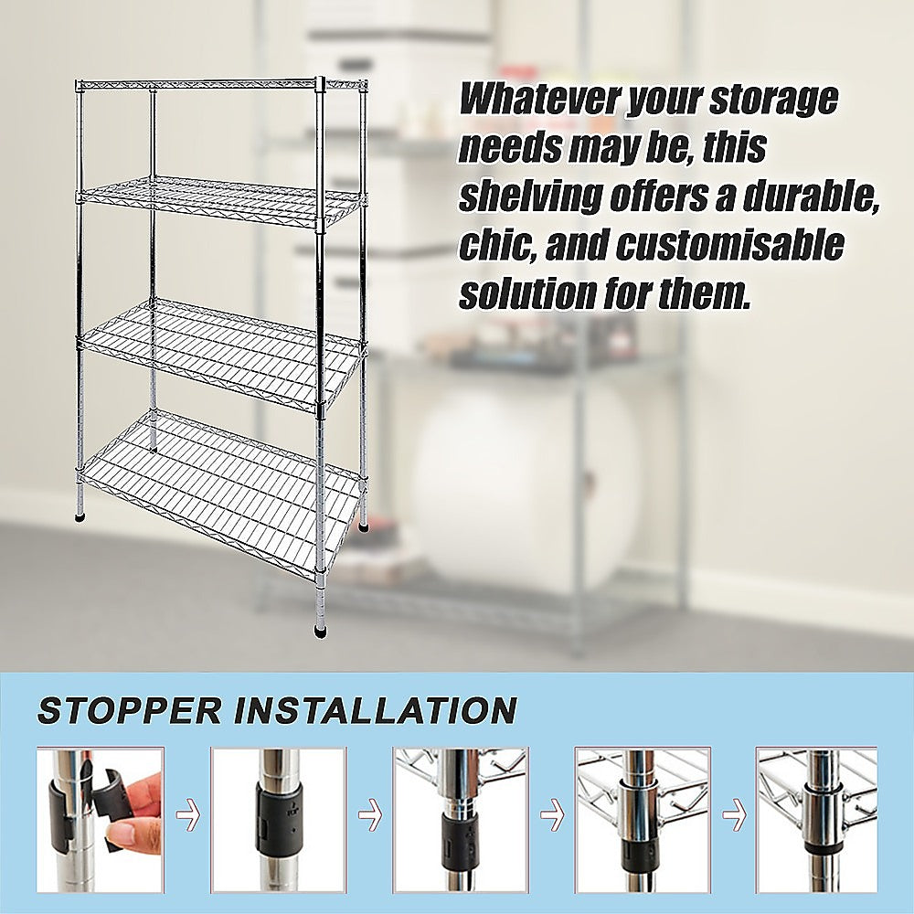 Modular Wire Storage Shelf 1200 x 450 x 1800mm Steel Shelving 6