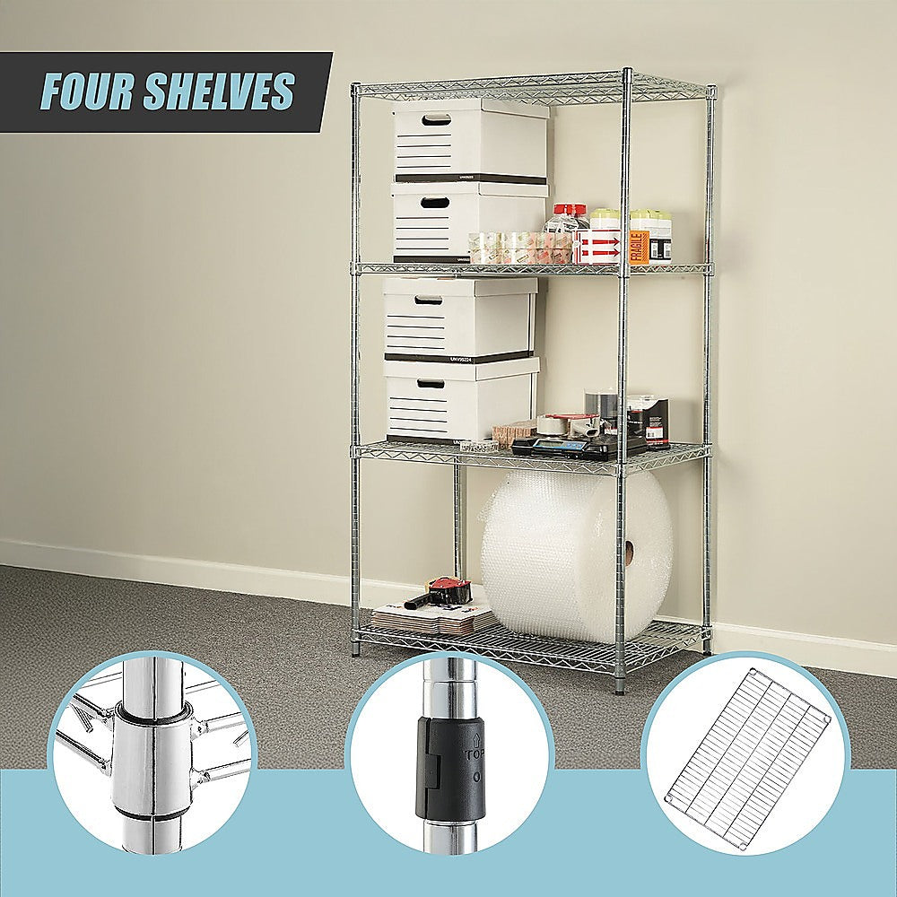 Modular Wire Storage Shelf 1200 x 450 x 1800mm Steel Shelving 10