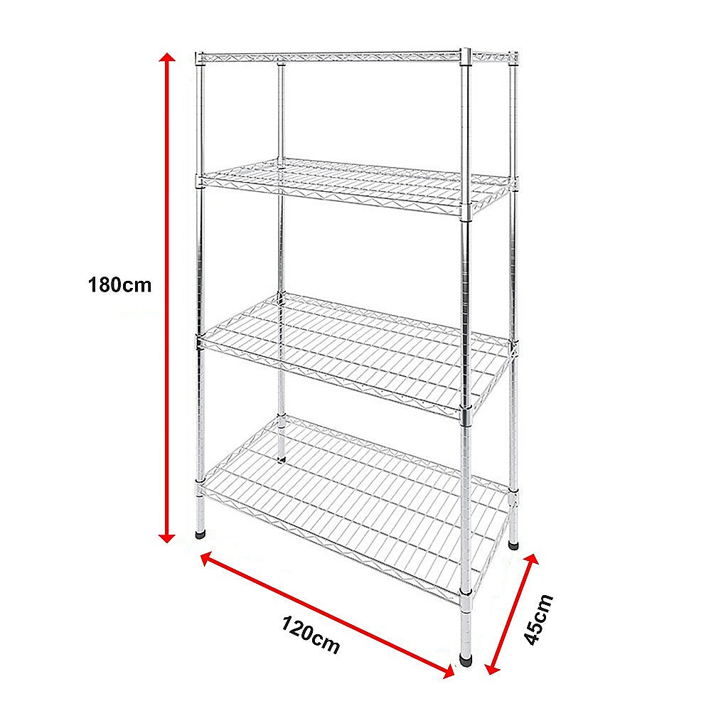 Modular Wire Storage Shelf 1200 x 450 x 1800mm Steel Shelving 14