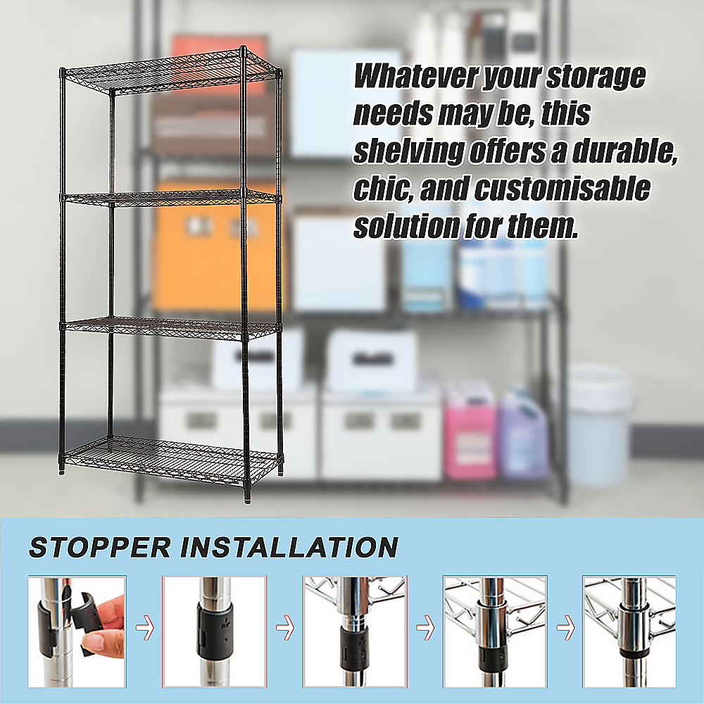 Modular Wire Storage Shelf 1200 x 450 x 1800mm Steel Shelving 6