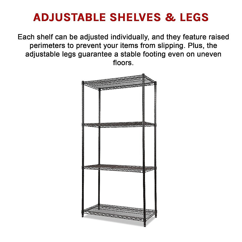 Modular Wire Storage Shelf 1200 x 450 x 1800mm Steel Shelving 12