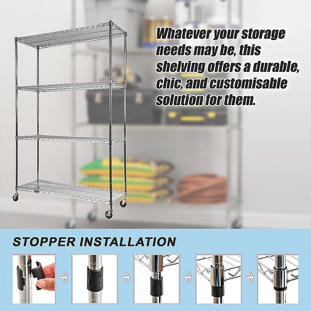 Modular Wire Storage Shelf 1200 x 450 x 1800mm Steel Shelving 7