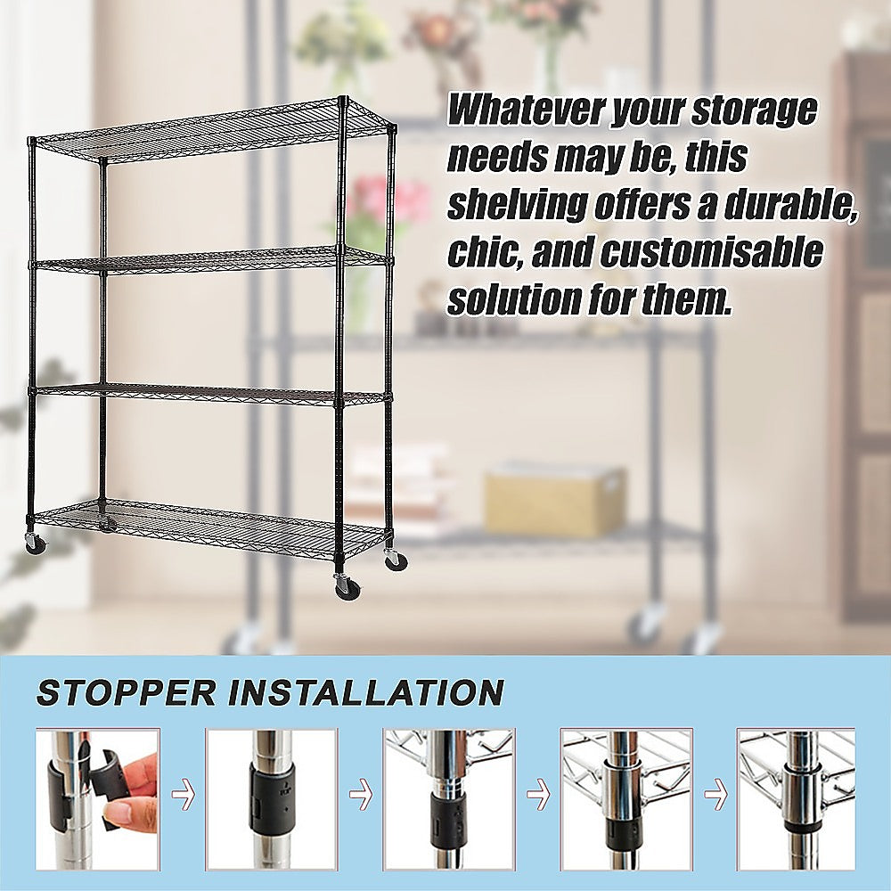 Modular Wire Storage Shelf 1200 x 450 x 1800mm Steel Shelving 5