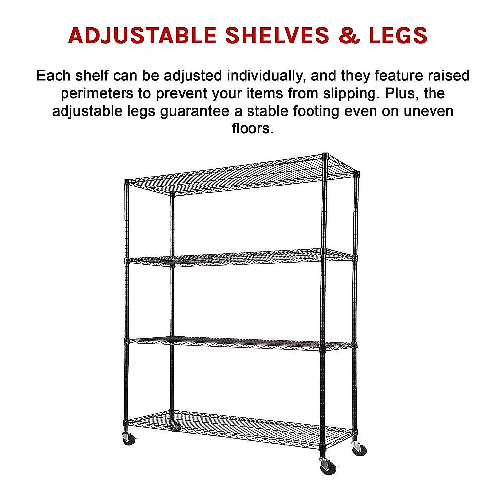Modular Wire Storage Shelf 1200 x 450 x 1800mm Steel Shelving 13