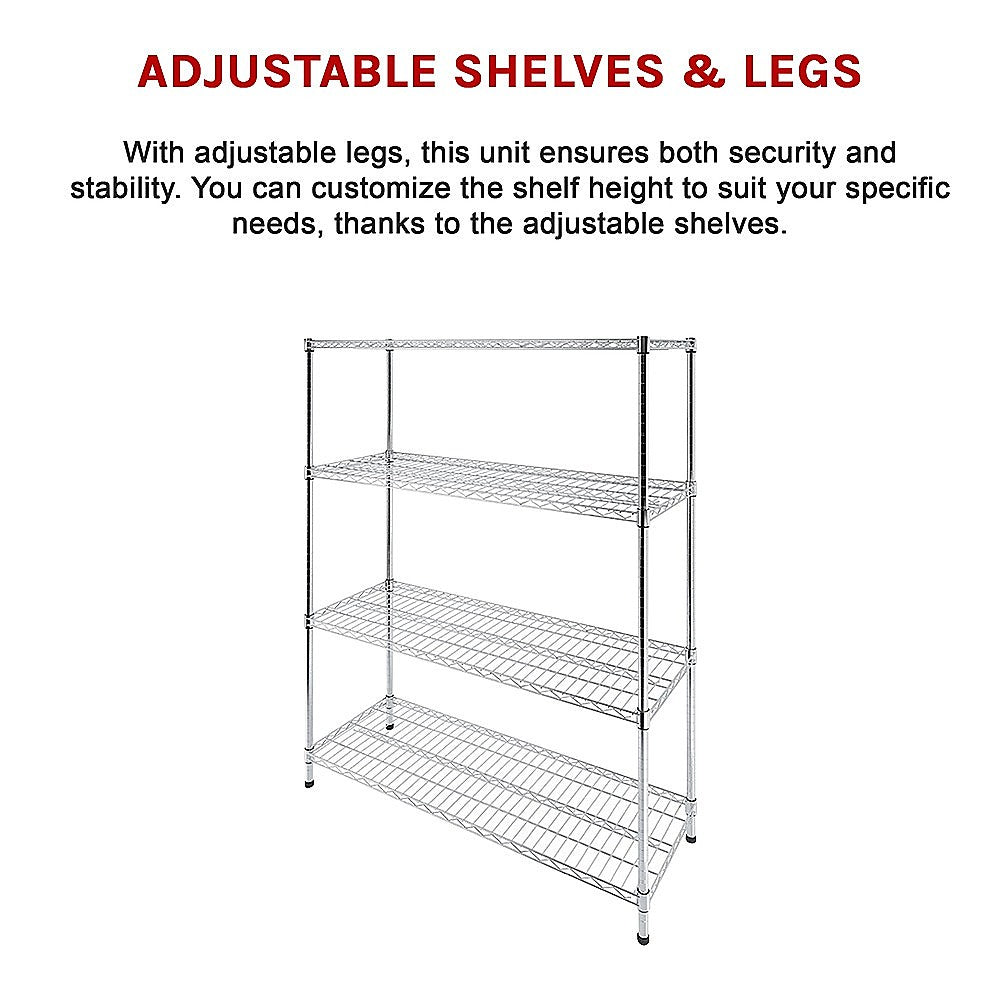 Modular Wire Storage Shelf 1500 x 600 x 1800mm Steel Shelving 12