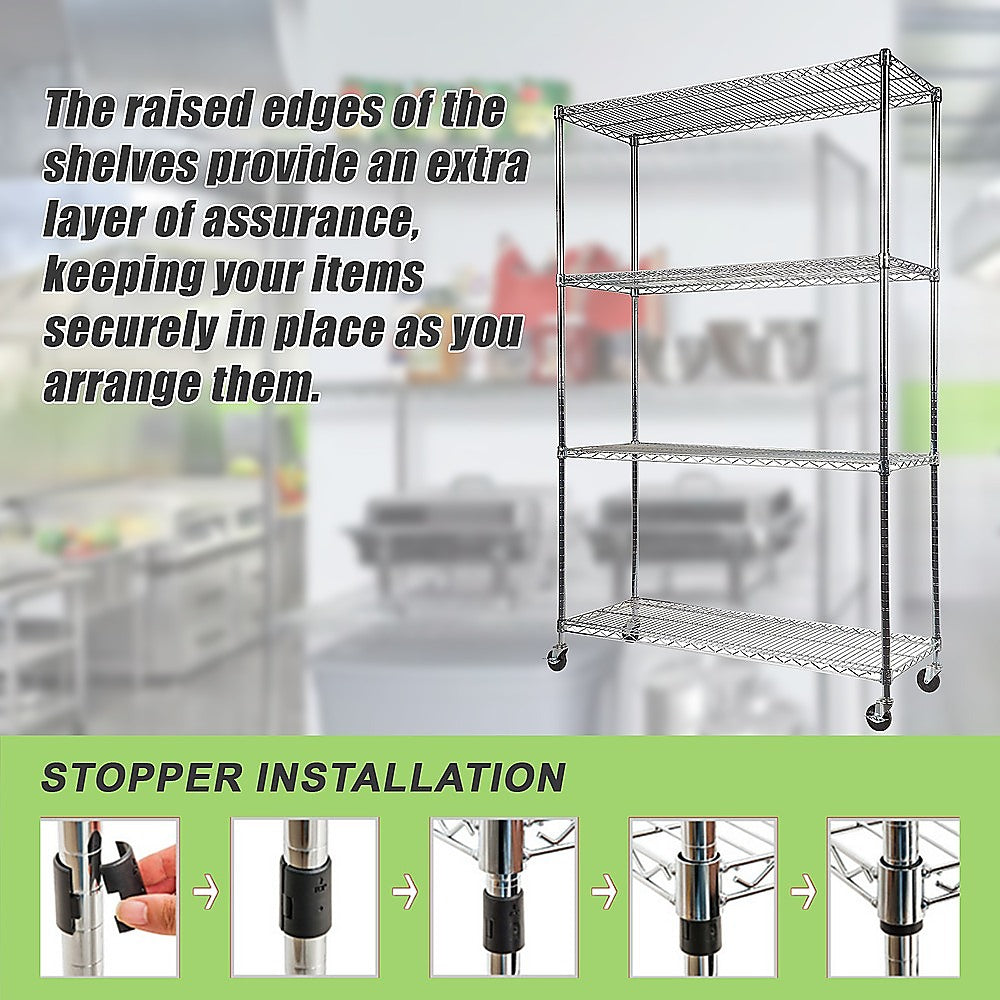 Modular Wire Storage Shelf 1500 x 600 x 1800mm Steel Shelving 8