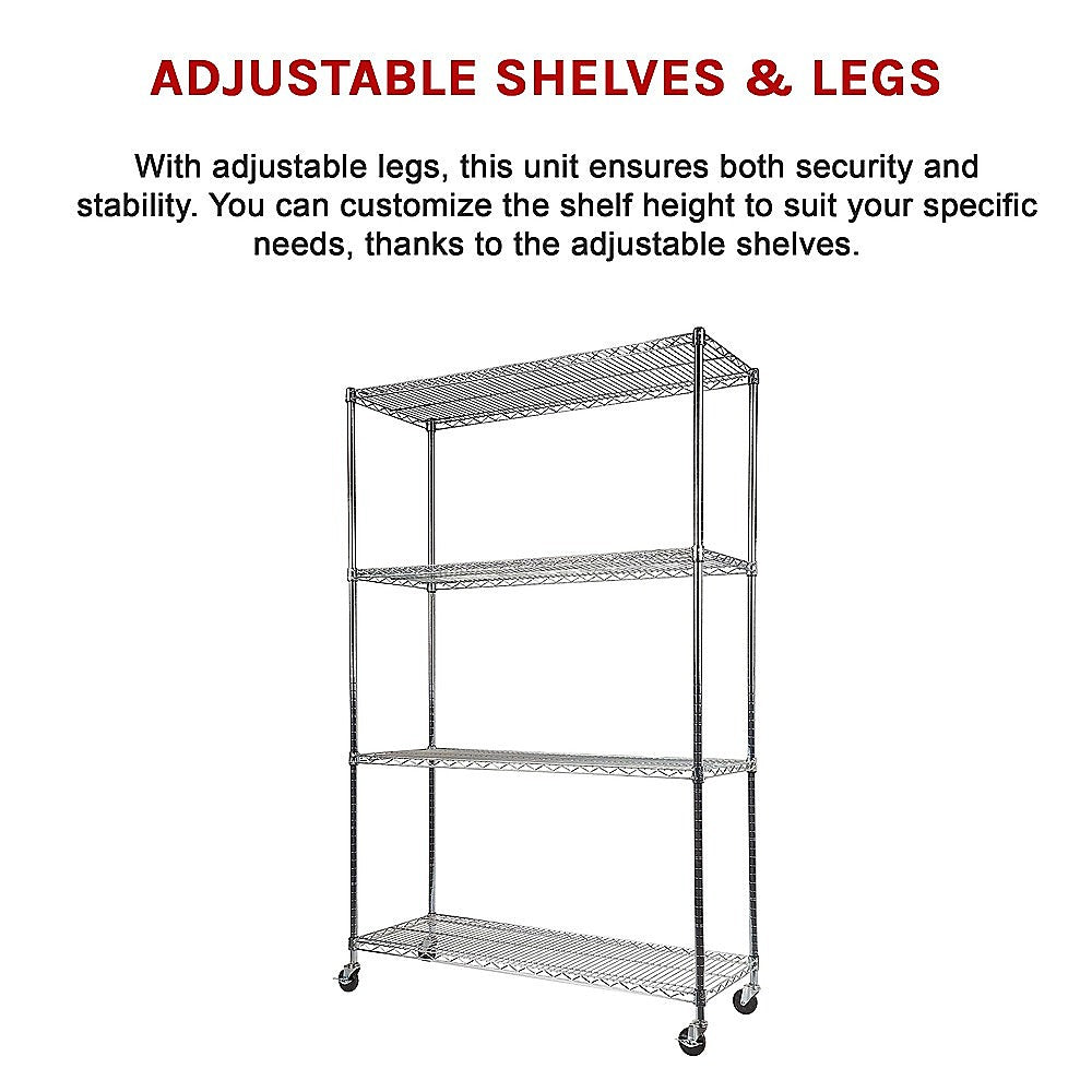 Modular Wire Storage Shelf 1500 x 600 x 1800mm Steel Shelving 12