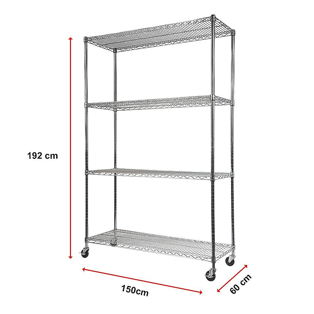 Modular Wire Storage Shelf 1500 x 600 x 1800mm Steel Shelving 13