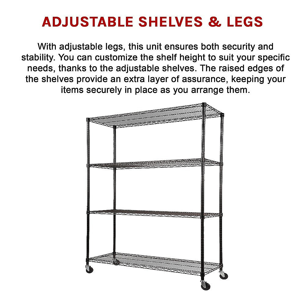 Modular Wire Storage Shelf 1500 x 600 x 1800mm Steel Shelving 12