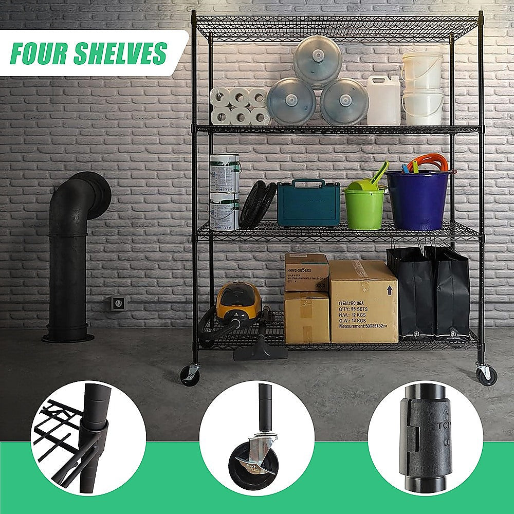 Modular Wire Storage Shelf 1500 x 600 x 1800mm Steel Shelving 9