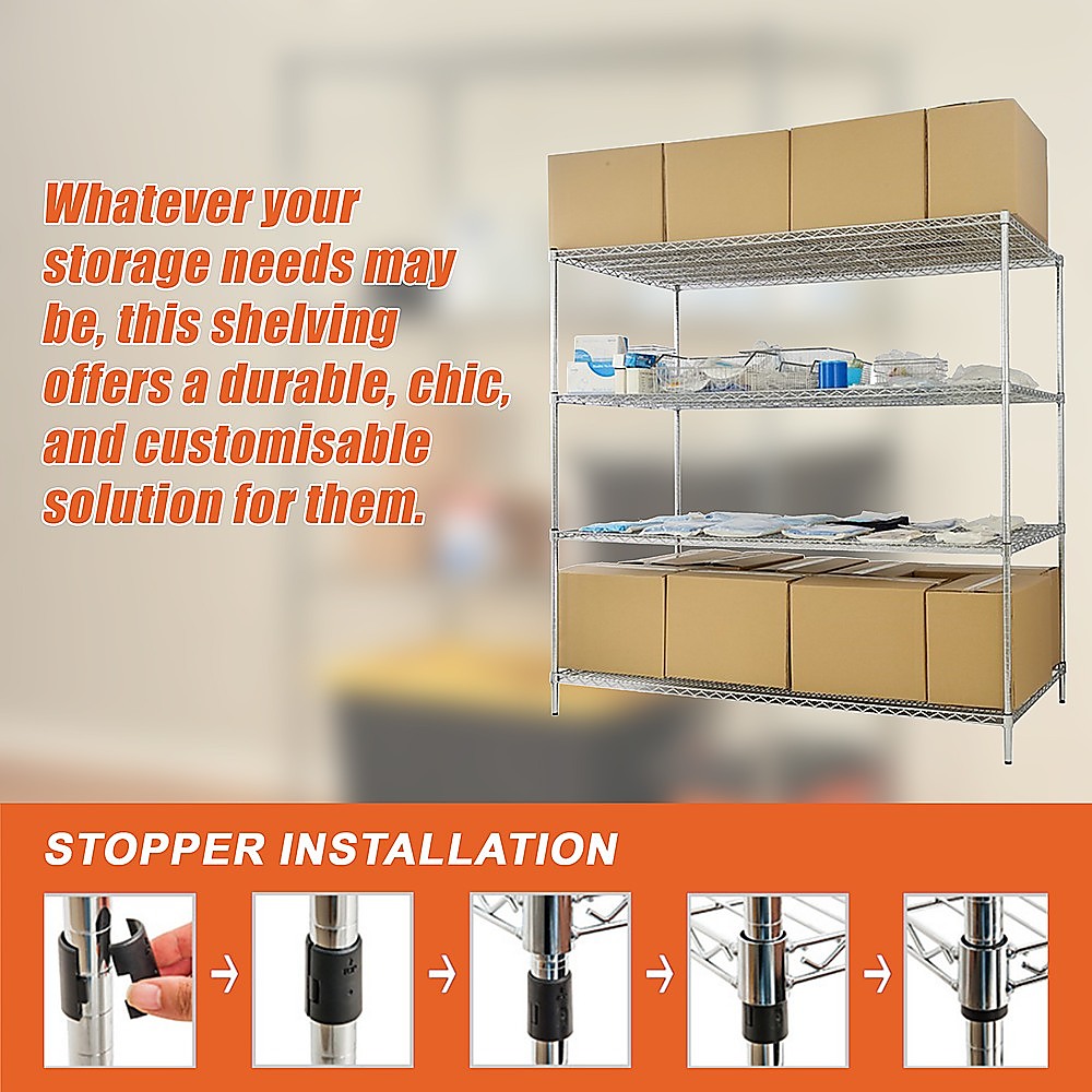 Modular Wire Storage Shelf 900 x 350 x 1800mm Steel Shelving 8