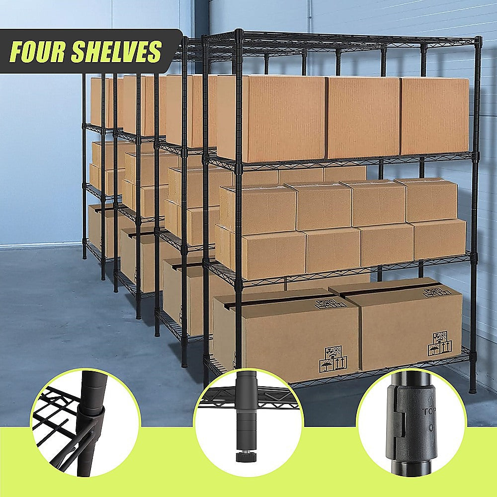 Modular Wire Storage Shelf 1500 x 450 x 1800mm Steel Shelving 9