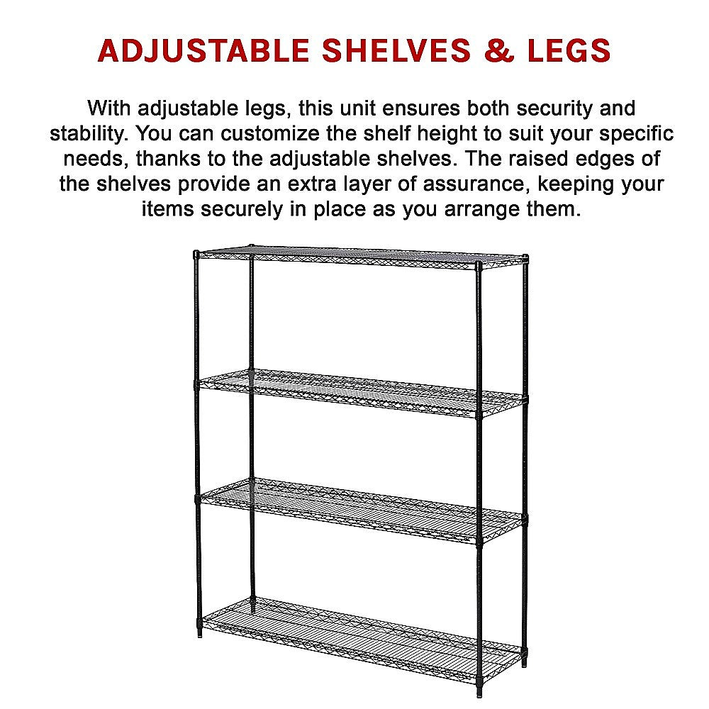 Modular Wire Storage Shelf 1500 x 450 x 1800mm Steel Shelving 12