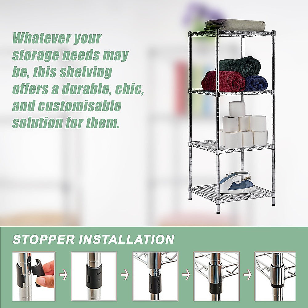 Modular Wire Storage Shelf 600 x 600 x 1800mm Steel Shelving 8