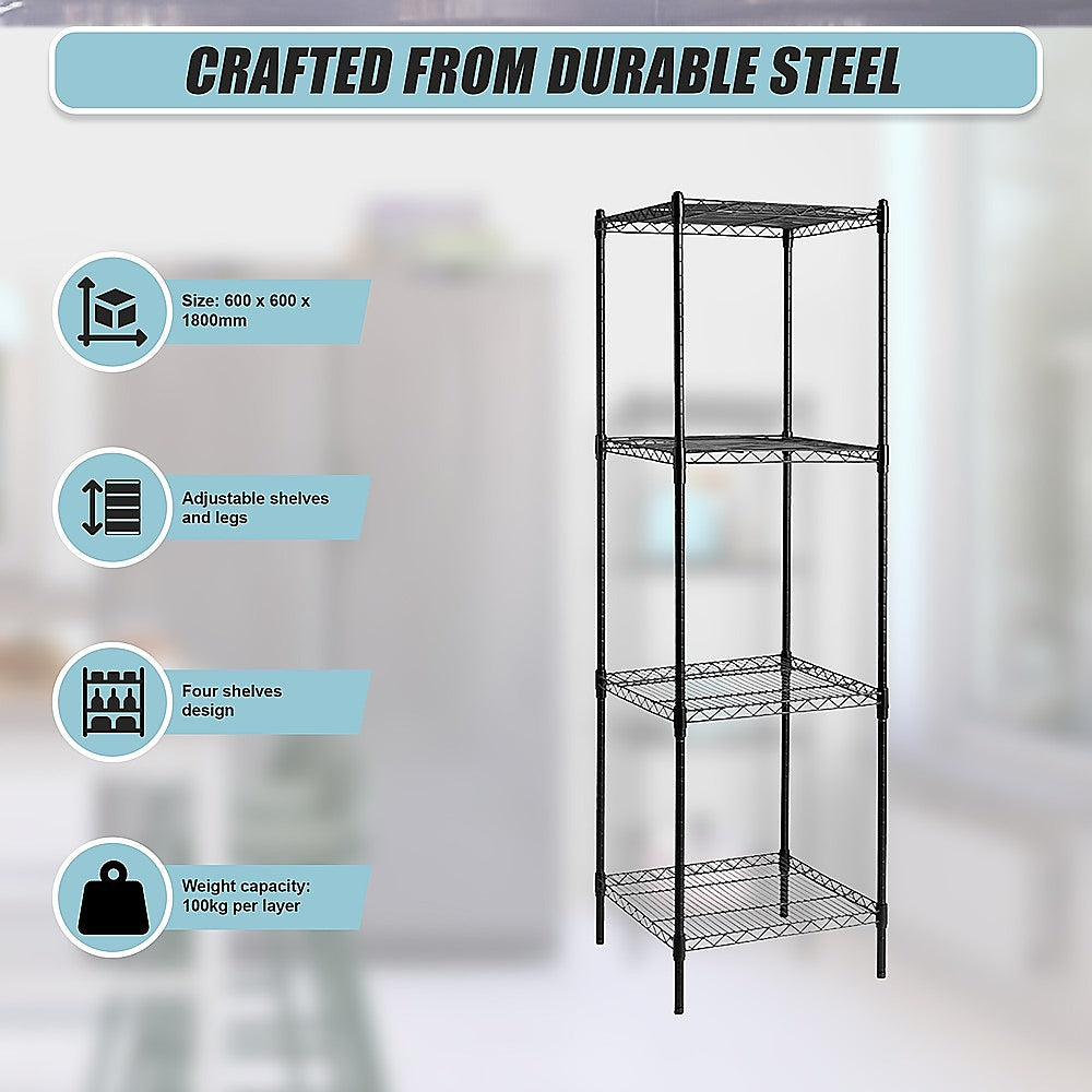 Modular Wire Storage Shelf 600 x 600 x 1800mm Steel Shelving 8