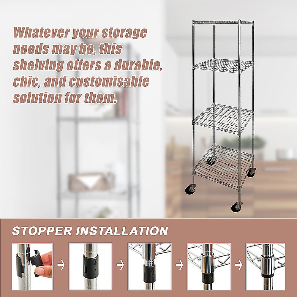 Modular Wire Storage Shelf 600 x 600 x 1800mm Steel Shelving 8
