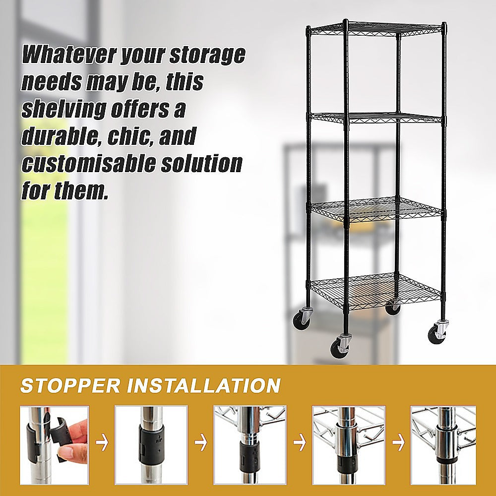 Modular Wire Storage Shelf 600 x 600 x 1800mm Steel Shelving 10