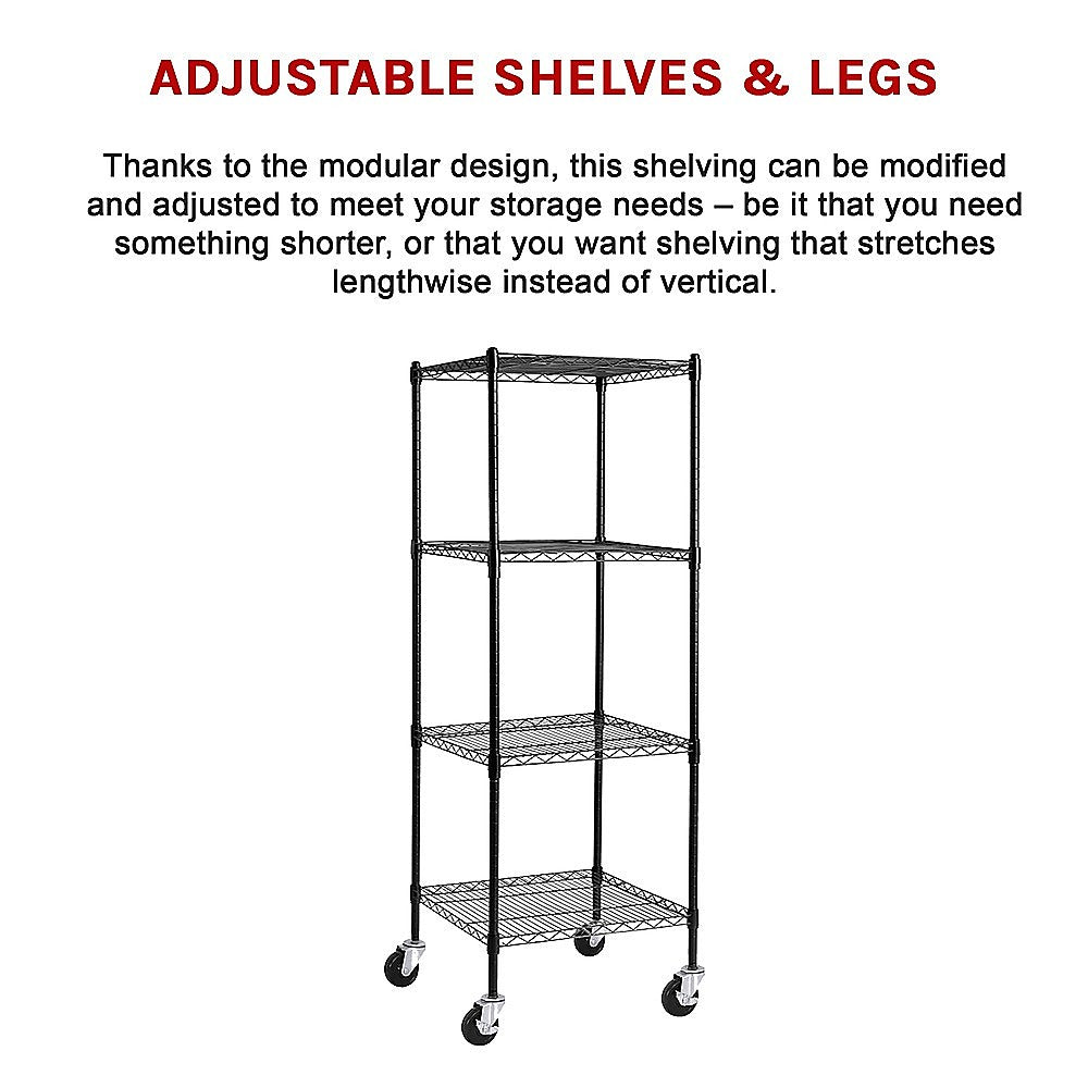 Modular Wire Storage Shelf 600 x 600 x 1800mm Steel Shelving 12