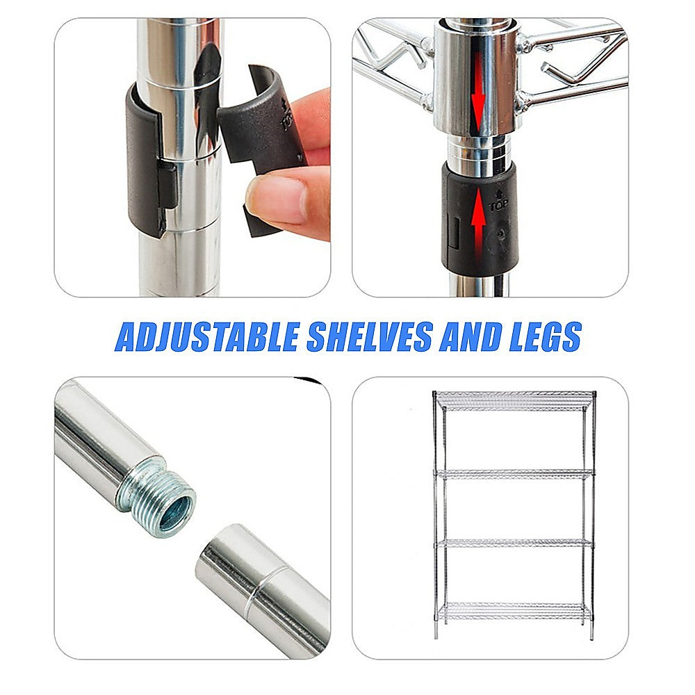 Modular Wire Storage Shelf 450 x 450 x 1800mm Steel Shelving 7