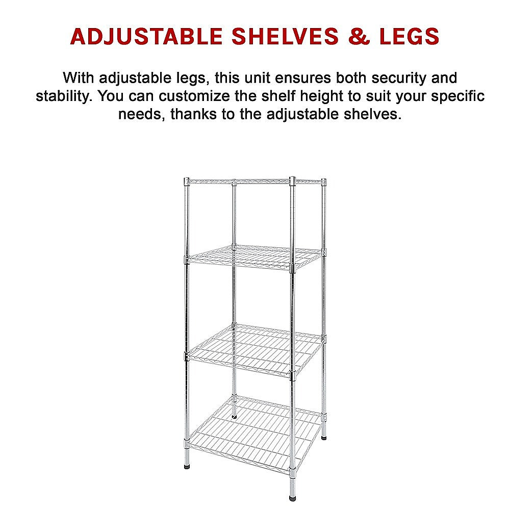 Modular Wire Storage Shelf 450 x 450 x 1800mm Steel Shelving 12