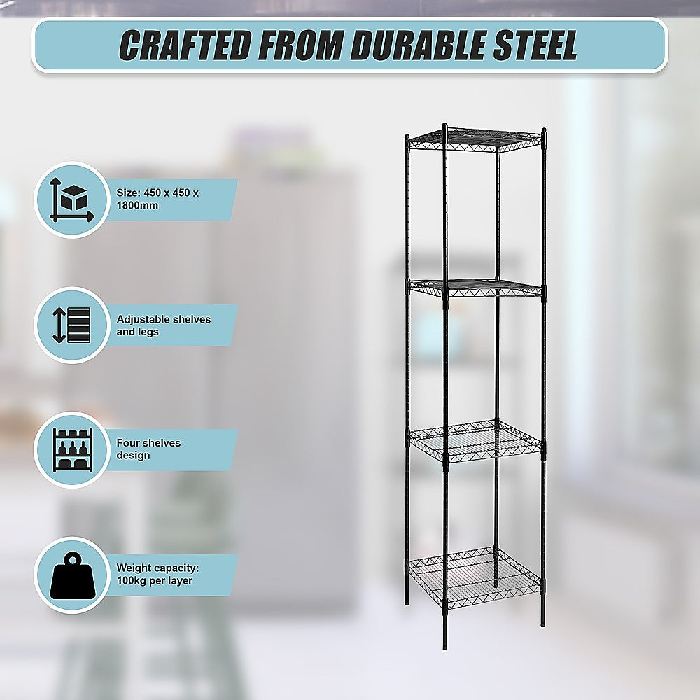 Modular Wire Storage Shelf 450 x 450 x 1800mm Steel Shelving 8