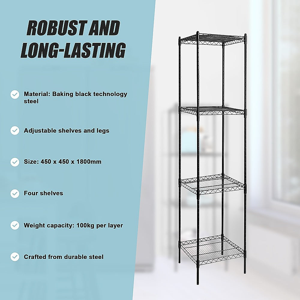 Modular Wire Storage Shelf 450 x 450 x 1800mm Steel Shelving 9