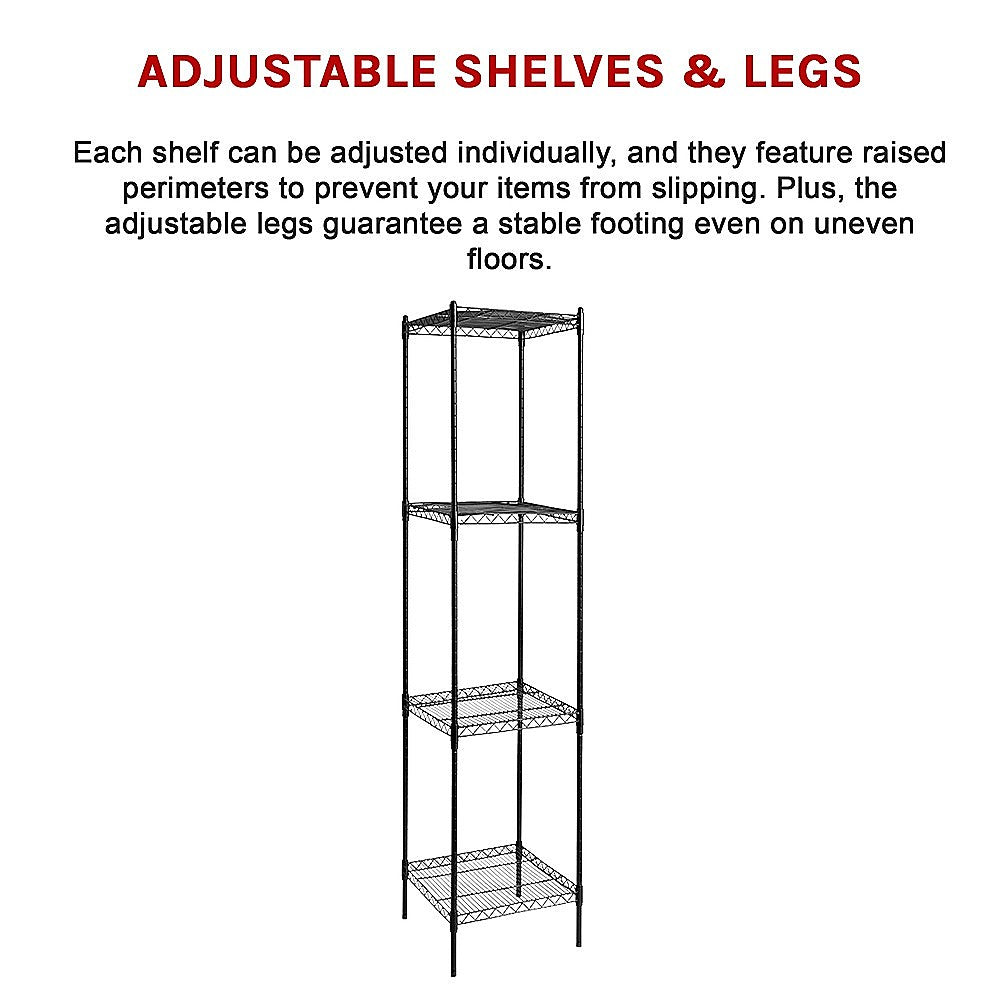 Modular Wire Storage Shelf 450 x 450 x 1800mm Steel Shelving 10