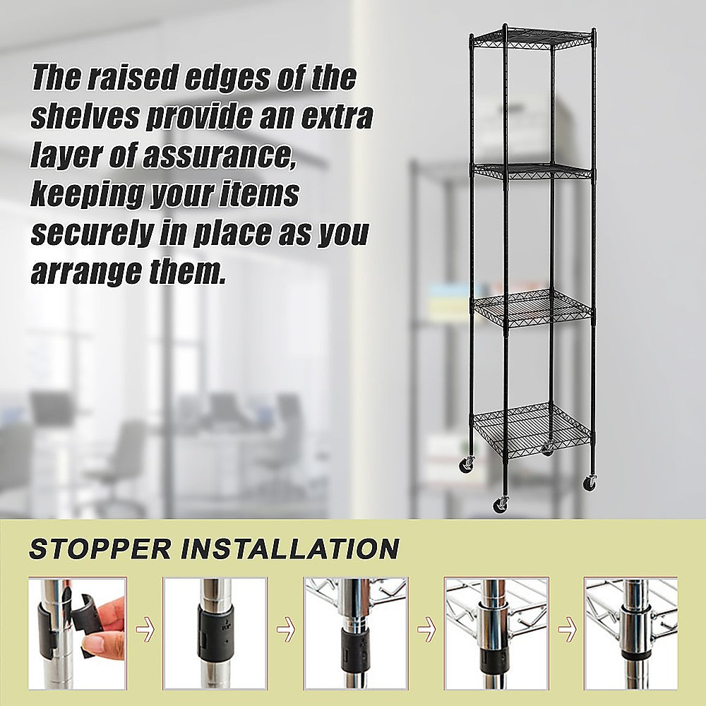 Modular Wire Storage Shelf 450 x 450 x 1800mm Steel Shelving 9