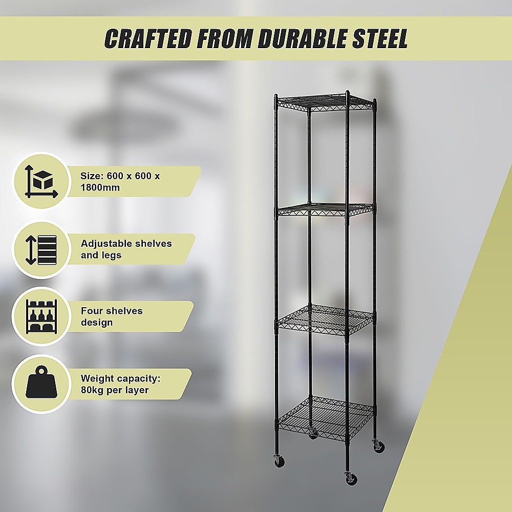 Modular Wire Storage Shelf 450 x 450 x 1800mm Steel Shelving 10