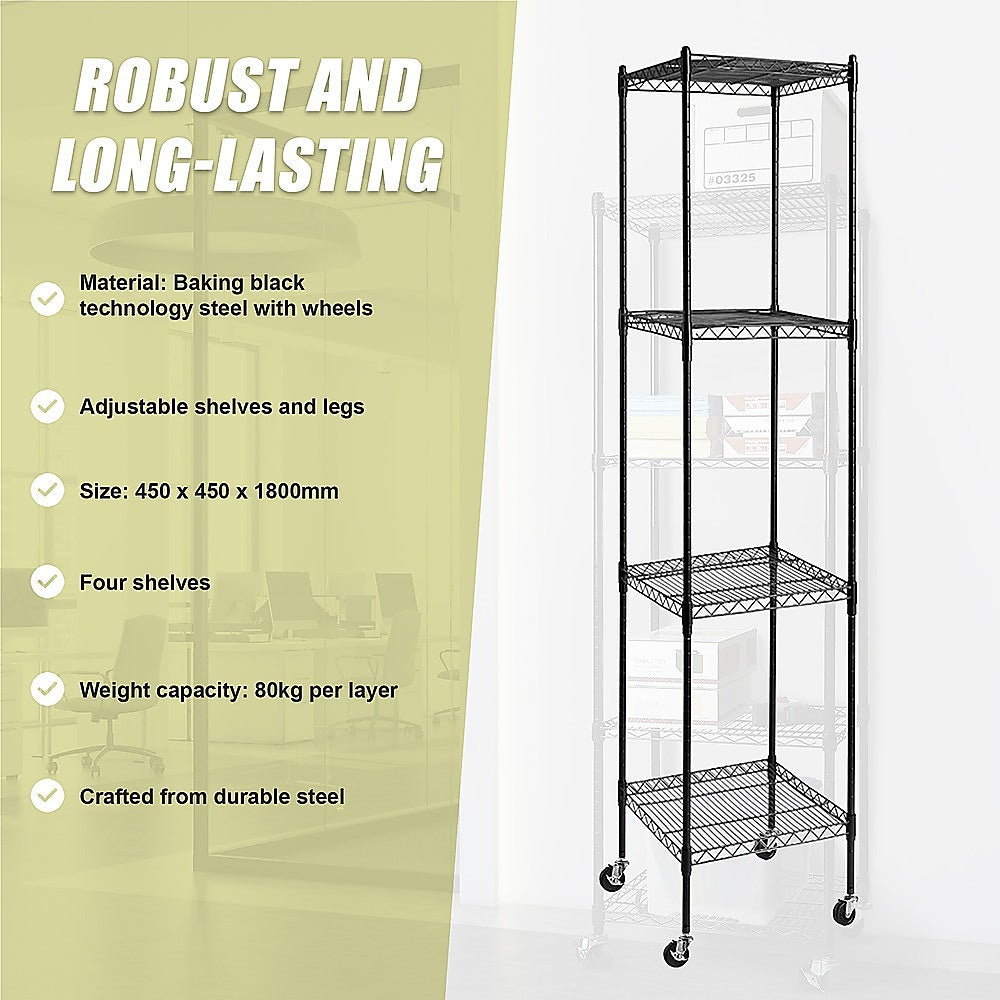 Modular Wire Storage Shelf 450 x 450 x 1800mm Steel Shelving 11