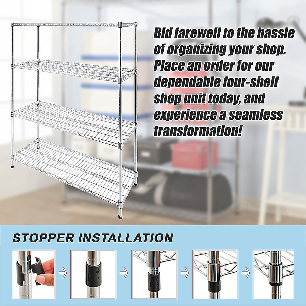 Modular Wire Storage Shelf 1500 x 350 x 1800mm Steel Shelving 7