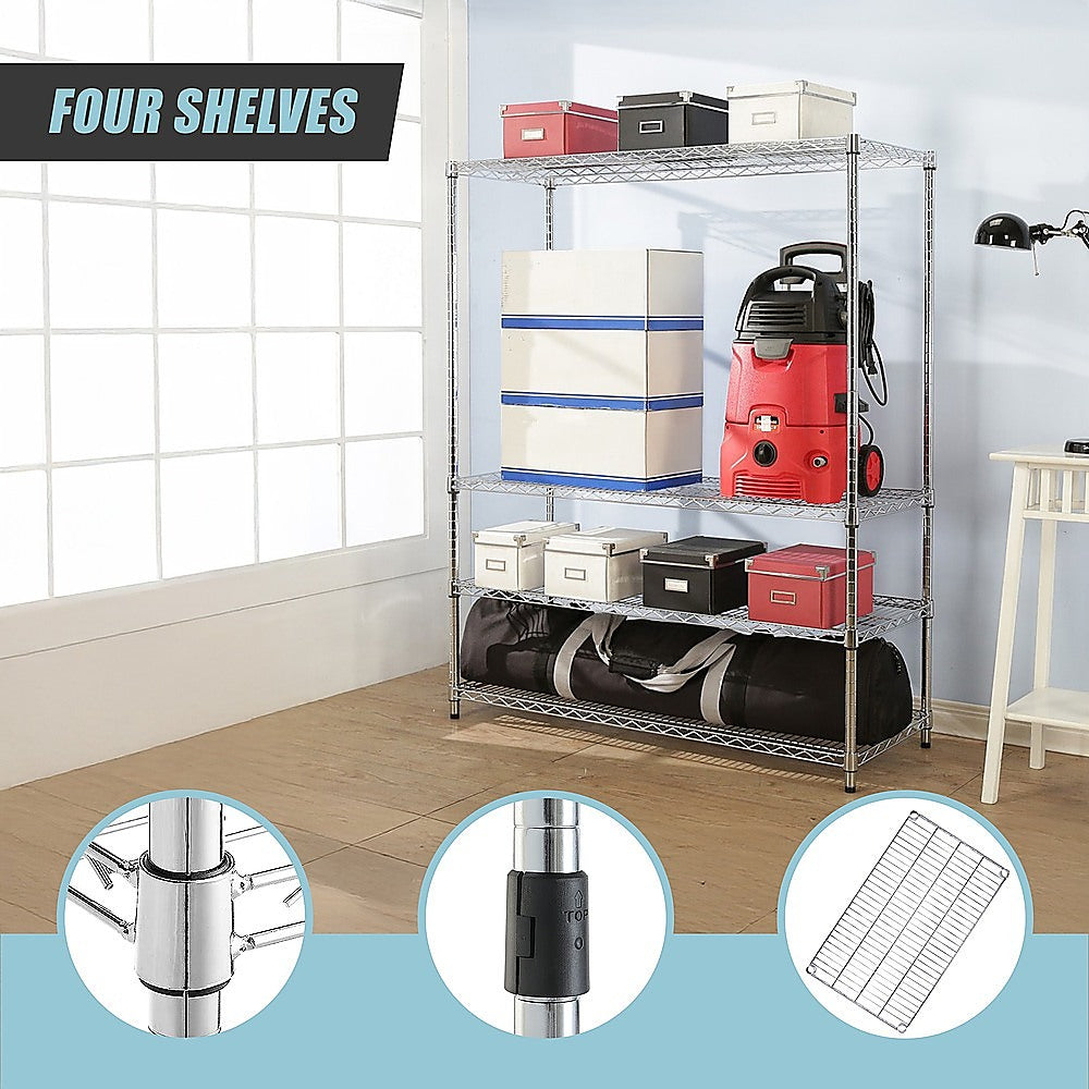 Modular Wire Storage Shelf 1500 x 350 x 1800mm Steel Shelving 10